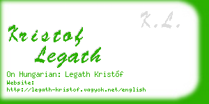 kristof legath business card